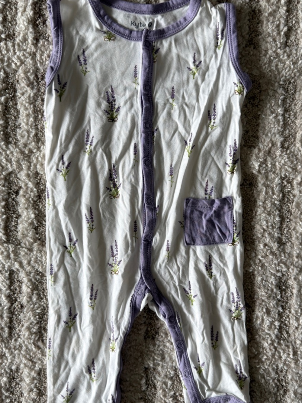 Kyte Baby Lavender Print Sleeveless Romper